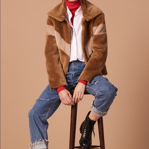 Sandro Jackets & Blazers - Sandro Cropped Sheepskin Jacket